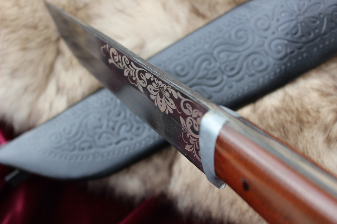 Нож Пчак с текстолитовой ручкой, с кожаным чехлом (средний) - фото 3 - id-p203866992