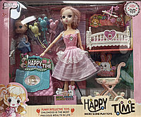 Детская кукла пупс с аксессуарами Happy Time 2027-15, интерактивный детский игровой набор кукол для девочек