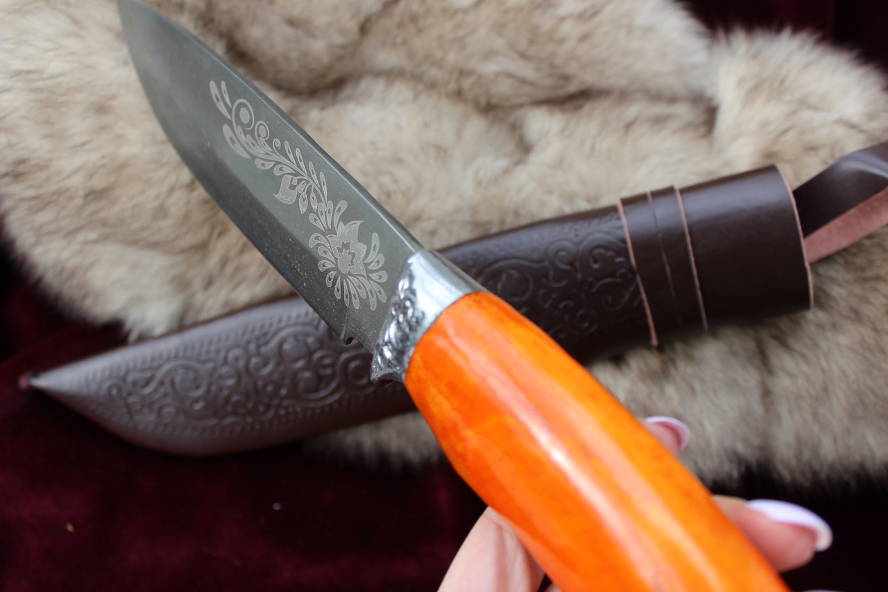 Охотничий нож Голова Зверя (Орел), деревянная лакированная ручка - фото 3 - id-p216508266
