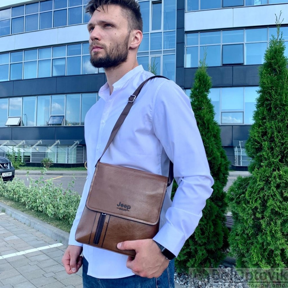 Мужская сумка-планшет через плечо Polo Videng тёмно-коричневый - фото 2 - id-p216508378