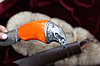Охотничий нож Голова Зверя (Орел), деревянная лакированная ручка, фото 5