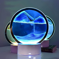 УЦЕНКА  Лампа- ночник Зыбучий песок с 3D эффектом Desk Lamp (RGB -подсветка, 7 цветов) / Песочная картина -