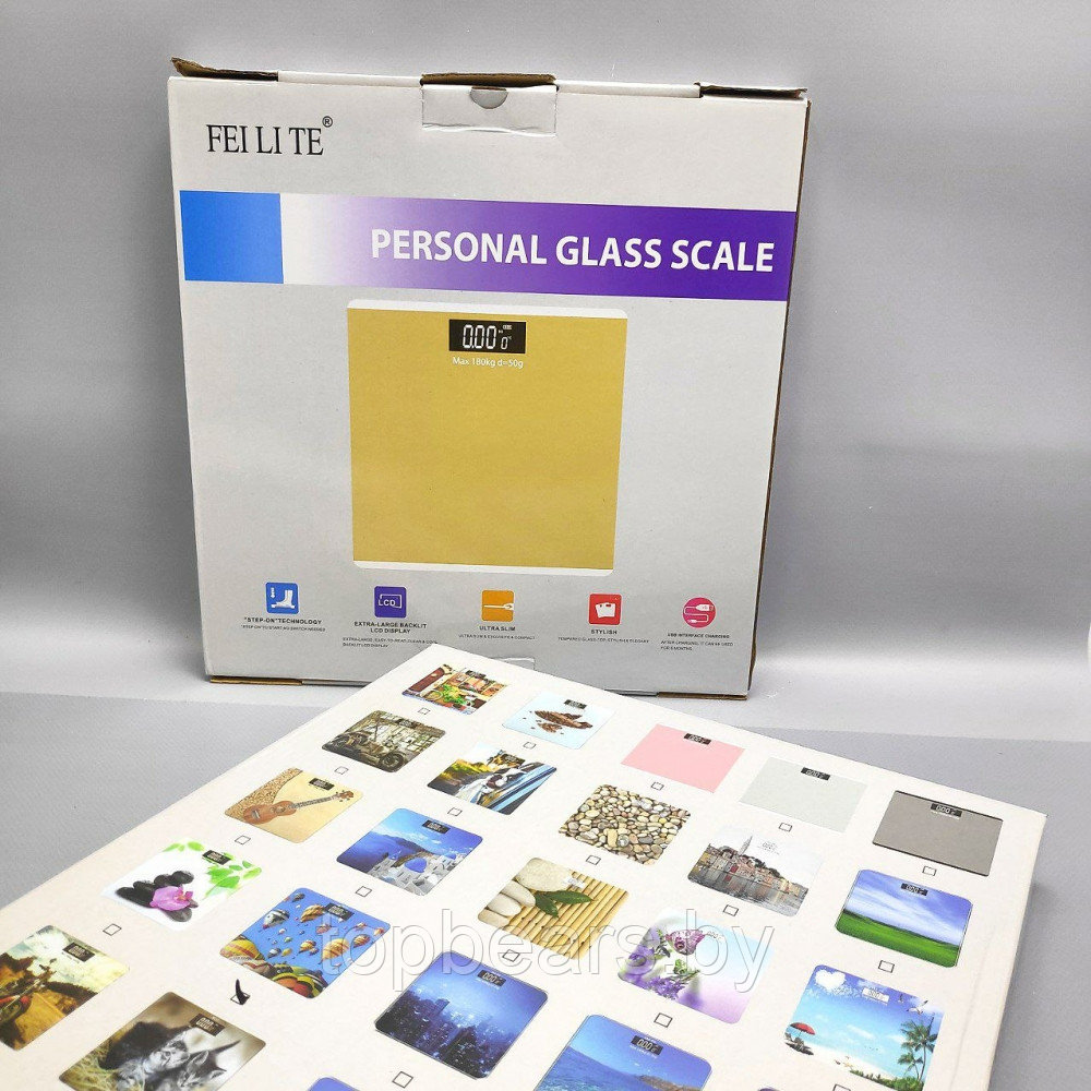 Весы электронные напольные стеклянные с LED дисплеем Personal glass scale 28.00 х 28.00 см, до 180 кг Прилив - фото 6 - id-p216514174
