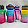 Бутылка для воды 550 мл. с клапаном и разметкой / Двухцветная бутылка для воды и других напитков Сине-розовая, фото 9