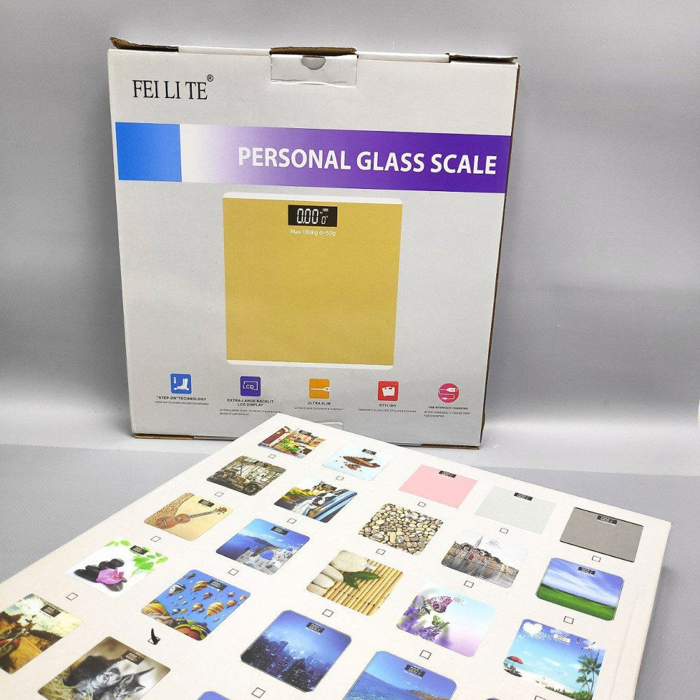 Весы электронные напольные стеклянные с LED дисплеем Personal glass scale 28.00 х 28.00 см, до 180 кг Прилив - фото 6 - id-p216514385