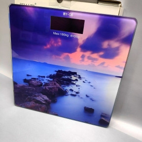 Весы электронные напольные стеклянные с LED дисплеем Personal glass scale 28.00 х 28.00 см,  до 180 кг Рассвет