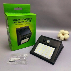 Светодиодный уличный светильник на солнечных батареях 20 LED solar powered led wall light 5W с датчиком - фото 1 - id-p216372990
