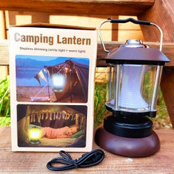 Кемпинговая лампа в стиле ретро Camping lantern 6602 с регулируемой яркостью (USB или батарейки, 3 режима