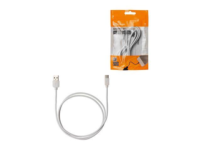Дата-кабель, ДК 5, USB - USB Type-C, 1 м, белый, TDM