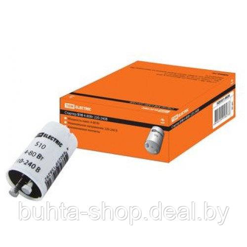 Стартер S10 4-80Вт 220-240В алюм. контакты, TDM, арт.SQ0351-0020