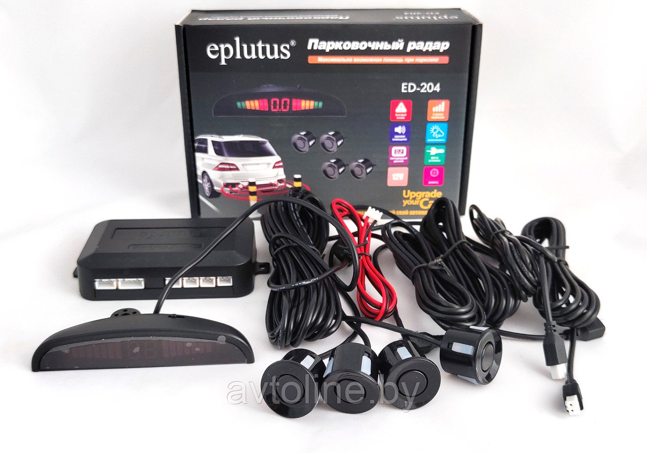 Парктроник EPLUTUS ED-204 (4 датчика 22 мм, дисплей, черный) ED-204 - фото 5 - id-p207632574