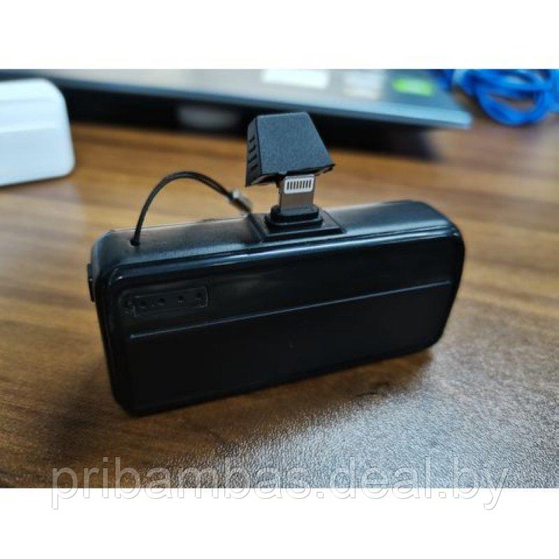 Внешний аккумулятор MINI (карманный, pocket power bank) 3000mAh Lightning для iPhone, черный (5V 1A) - фото 1 - id-p215235037