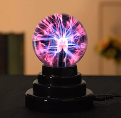 Плазменный шар Plasma light Тесла шар, 8 см. / Магический ночник с молниями