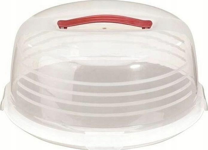 Тортовница Cake box round, Кремовый/ прозрачный, фото 1