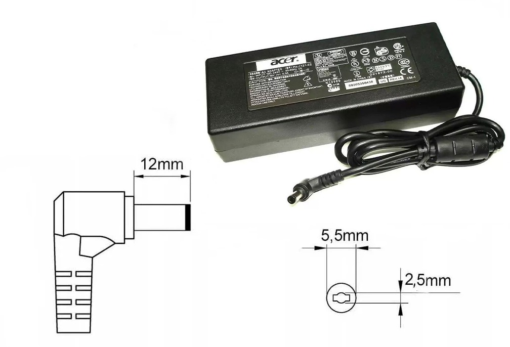 Оригинальная зарядка (блок питания) для ноутбука Acer PA-1900-24, PA-1900-04, ADP-90RHB 90W, штекер 5.5x2.5 мм