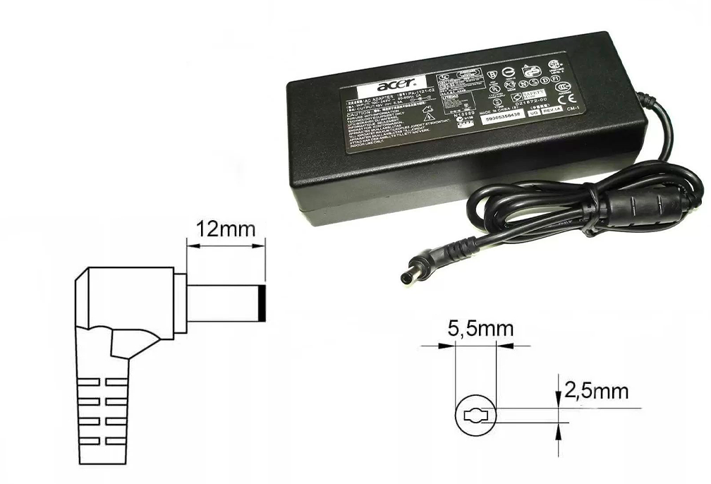 Оригинальная зарядка (блок питания) для ноутбука Acer PA-1121-02, PA-1121-02A1, 120W, штекер 5.5x2.5 мм