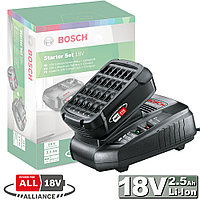 Аккумулятор PBA 18V 2.5 Ah (1 шт) + зарядное AL 1830 (Starter Set) BOSCH (1600A00K1P)
