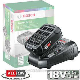 Аккумулятор PBA 18V 2.5 Ah (1 шт) + зарядное AL 1830 (Starter Set) BOSCH (1600A00K1P)