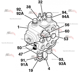 Гидрораспределитель передний JCB 25/222577 25/222579 25/222580 25/22576 25/221129 25/221127 для JCB 3CX, 4CX