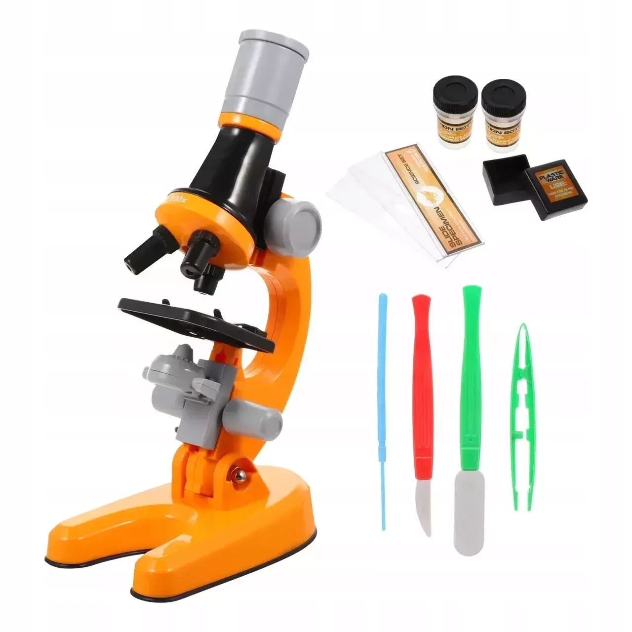 Детский набор "Юный биолог" Микроскоп Scientific Microscope с приборами для опыта (Оранжевый) - фото 2 - id-p178242131