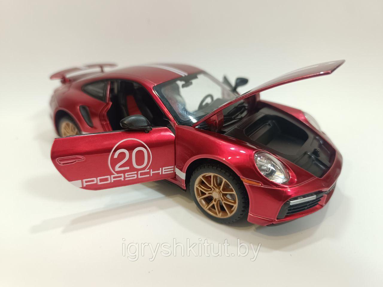 Спортивная металлическая модель автомобиля Porsche 911 turbo S, инерция, свет, звук - фото 7 - id-p216547645