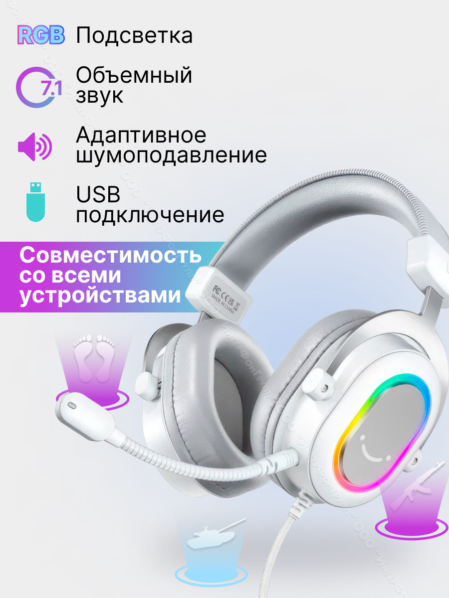 Игровые наушники Fifine H6 Gaming Headsets (белые)