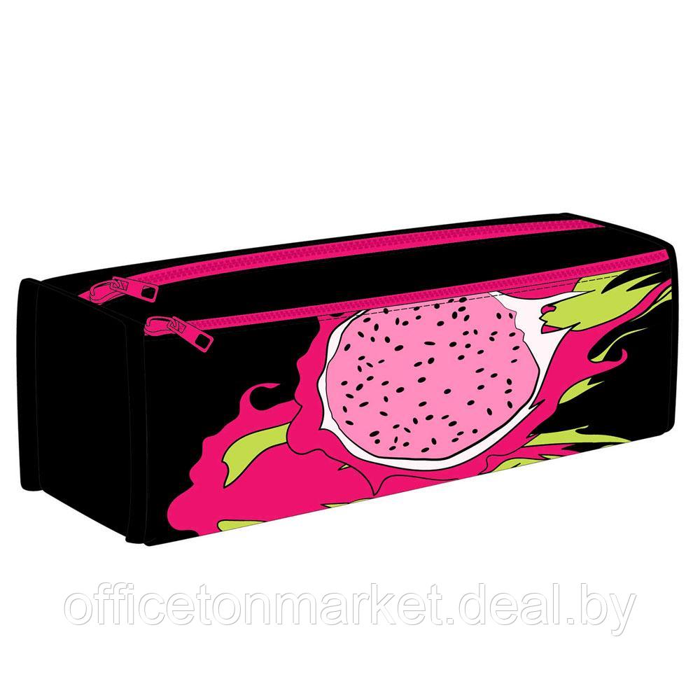 Пенал "Драконий фрукт", 1 отделение, черный, розовый - фото 1 - id-p216550657