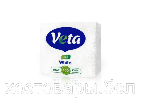 Салфетки бумажные 100шт неокрашенные "Veta White Eco"
