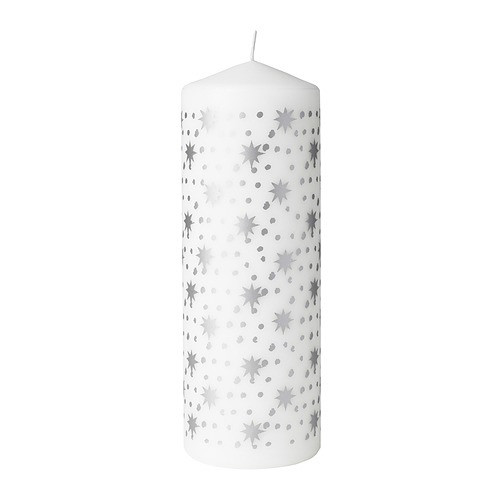 IKEA/ ВИНТЕРФИНТ неароматическая формовая свеча, 19 см, серебристый - фото 1 - id-p216562099