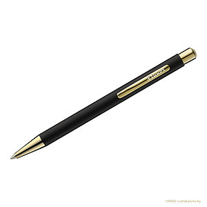 Ручка шариковая Luxor "Nova" синяя, 1,0мм, корпус черный/золото, кнопочный механизм
