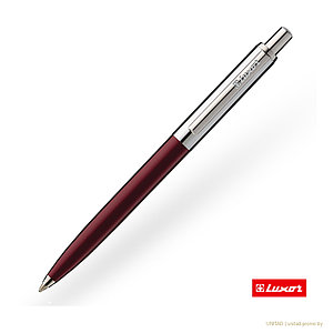 Ручка шариковая Luxor Star синяя, 1,0мм, корпус бордовый/хром, кнопочный механизм