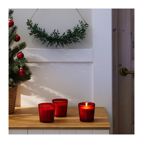 IKEA/ ВИНТЕРФИНТ ароматическая свеча в стакане/имбирь, корица, кардамон, гвоздика и мускатный орех. - фото 2 - id-p216562154