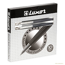 Ручка шариковая Luxor "Star" синяя, 1,0мм, корпус синий/хром, кнопочный механизм, фото 3