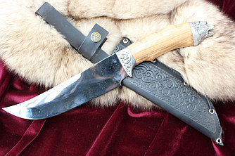Охотничий нож Голова Зверя (Медведь), деревянная ручка