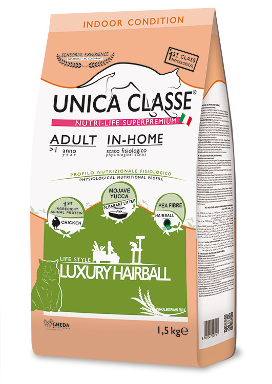 Unica Classe Adult In-Home Luxury Hairball (курица), 1,5 кг - фото 1 - id-p216563545