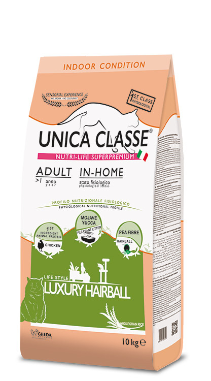 Unica Classe Adult In-Home Luxury Hairball (курица), 10 кг - фото 1 - id-p216563546