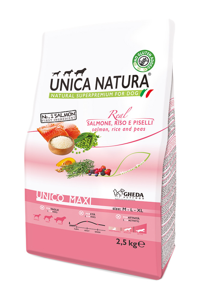 Unica Natura Unico Maxi (лосось, рис и горох), 2,5 кг - фото 1 - id-p216563554