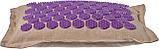 Подушка акупунктурная Нирвана бежевая, фиолетовые шипы, премиум-серия, фото 2