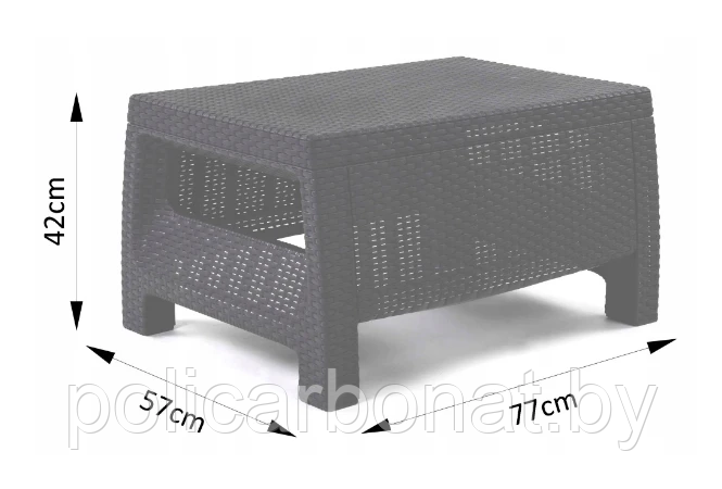 Столик журнальный Corfu Table, графит - фото 4 - id-p164164802
