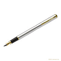 Ручка перьевая Luxor Marvel синяя, 0,8 мм, корпус хром/золото