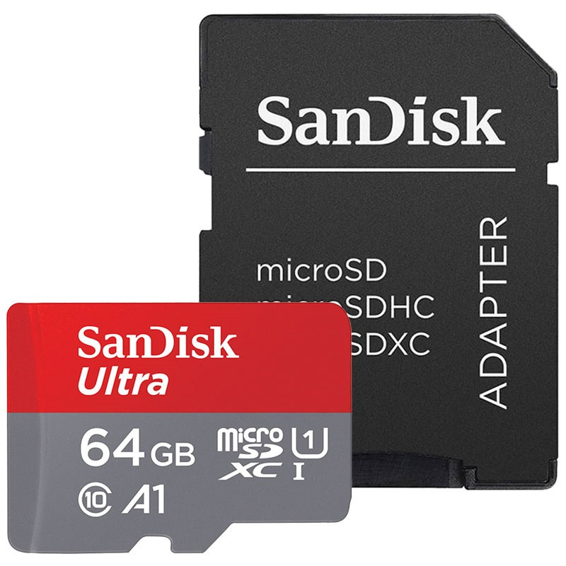 Карта памяти SanDisk Ultra microSDXC Class 10 UHS Class 1 A1 100MB/s 64GB + SD adapter - фото 2 - id-p216564031