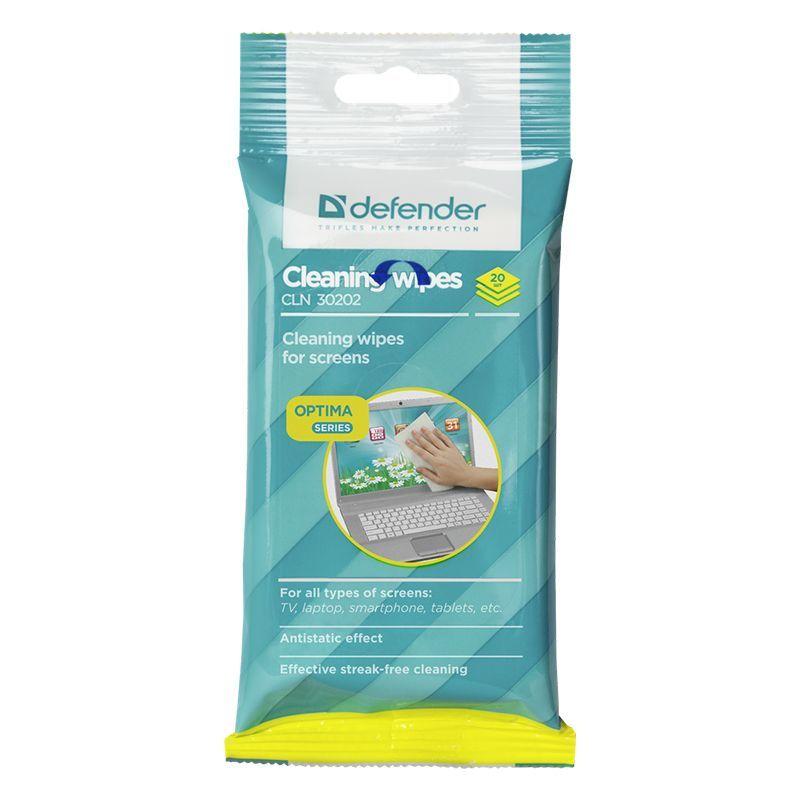 Влажные салфетки для экрана Defender Cleaning Wipes CLN 30202 Optima 20 шт. - фото 2 - id-p216564079