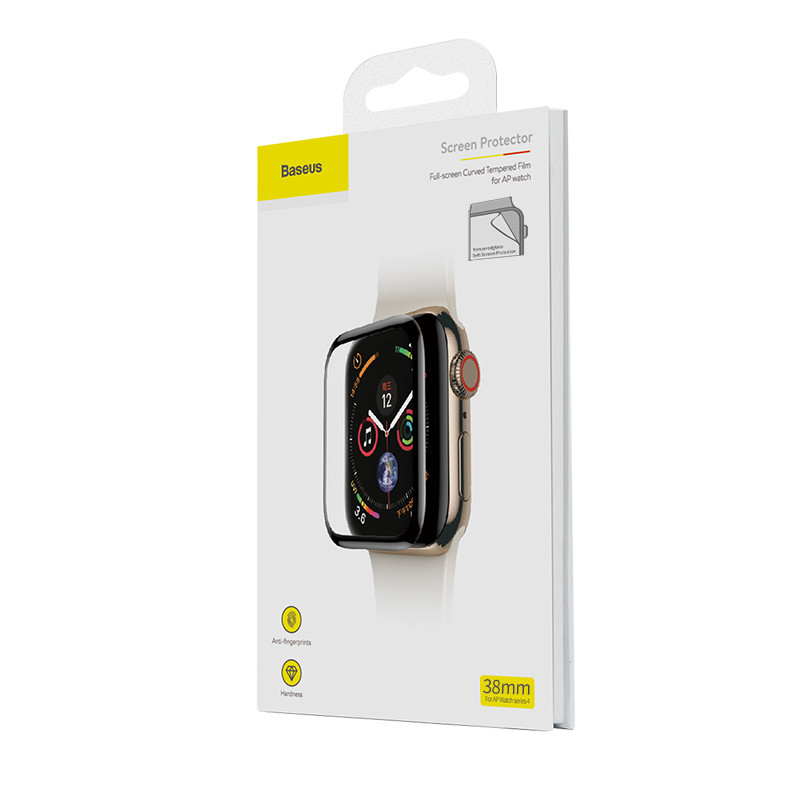 Защитное стекло Baseus для Apple Watch 38мм (мягкий край) - фото 7 - id-p216564108