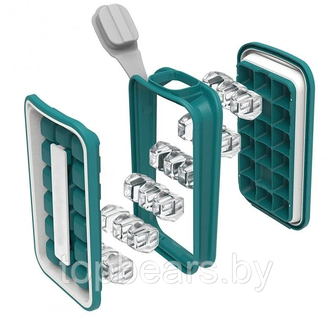 Форма для льда Ice Cube Tray / форма для охлаждения напитков / контейнер для льда и воды с ручками Изумрудная - фото 2 - id-p199157936