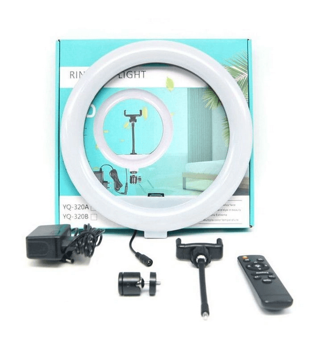 Кольцевая лампа Ring Fill Light YQ-320A 30 см, штатив 2.2м, пульт ДУ, штатив 2.2м, крепление для смартфона - фото 9 - id-p216564141