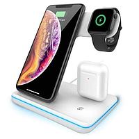 Беспроводное зарядное устройство TWS Fash Charge 3 в 1 для iPhone, Apple Watch и AirPods (белый)