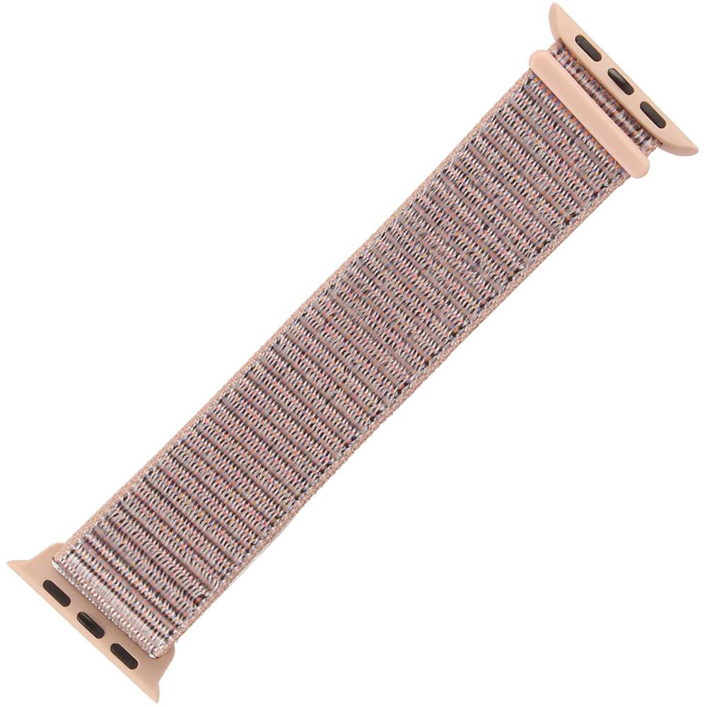 Нейлоновый ремешок для Apple Watch 38-40-41 мм (розовое золото со строчкой) - фото 2 - id-p216564190