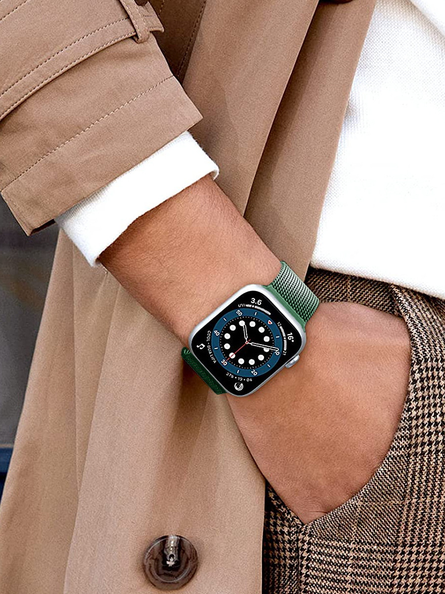 Миланский сетчатый браслет для Apple Watch 38-40-41 мм (Dark Green) - фото 5 - id-p216564207