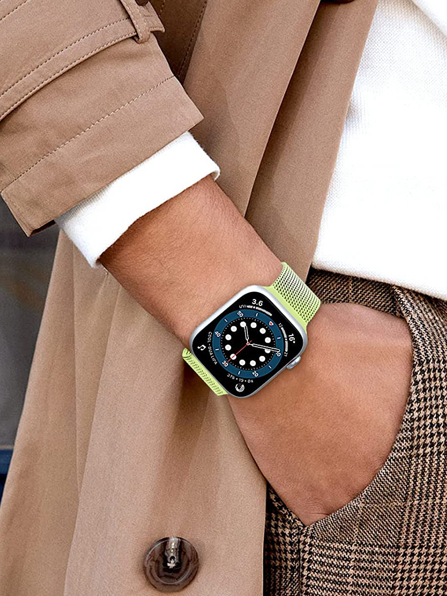 Миланский сетчатый браслет для Apple Watch 38-40-41 мм (Light green) - фото 5 - id-p216564212