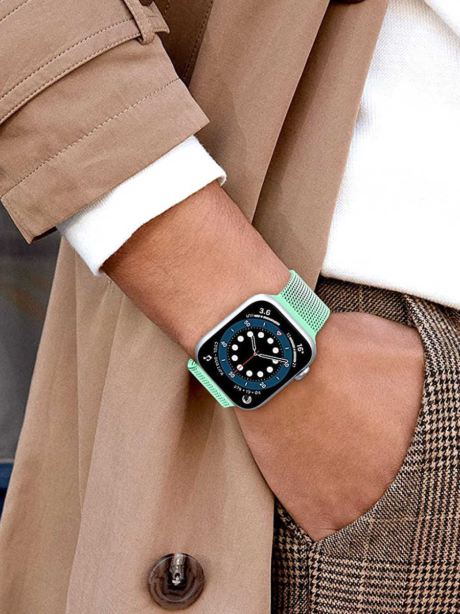 Миланский сетчатый браслет для Apple Watch 38-40-41 мм (Mint green) - фото 5 - id-p216564216